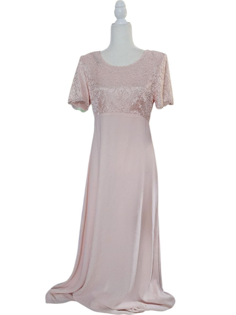 McRae's Vintage Lace  Maxi Dress in Blush Pink Sz 12 (Small Spot)